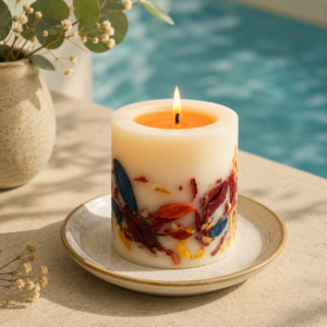 Handmade Soy Wax Floral Candle