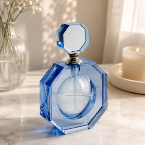 Vintage Blue Crystal Perfume Bottle